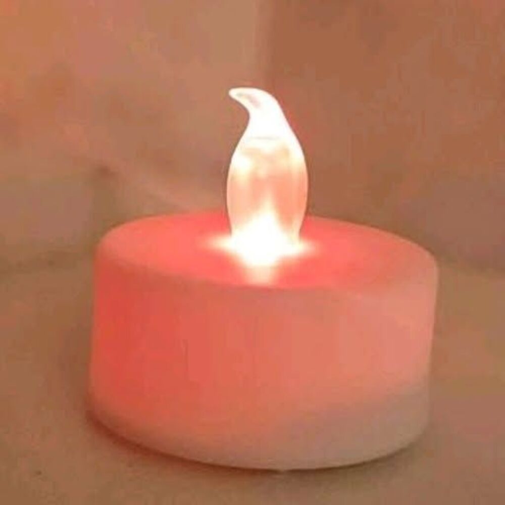 2 Red Flameless LED Tea Light Candles, Great for Halloween, Christmas and Valent